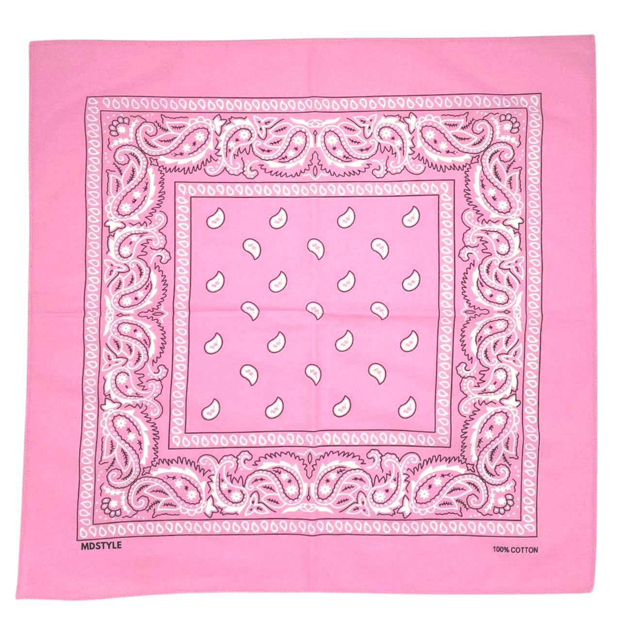 15x BULK BANDANA Paisley 100% COTTON Head Wrap Bandanna Summer Scarf - Light Pink