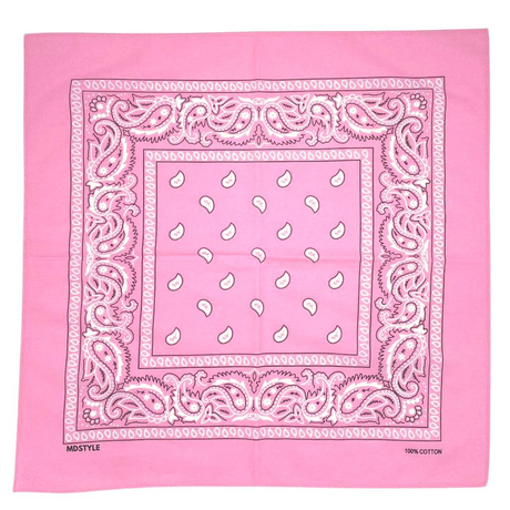 15x BULK BANDANA Paisley 100% COTTON Head Wrap Bandanna Summer Scarf - Light Pink