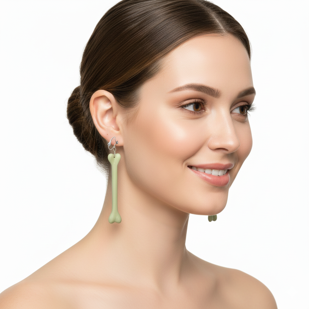 Cavewoman EARRINGS Accessory Jewellery Ear Rings Dress Costume Medieval Bones - Longer (9.5cm approx)