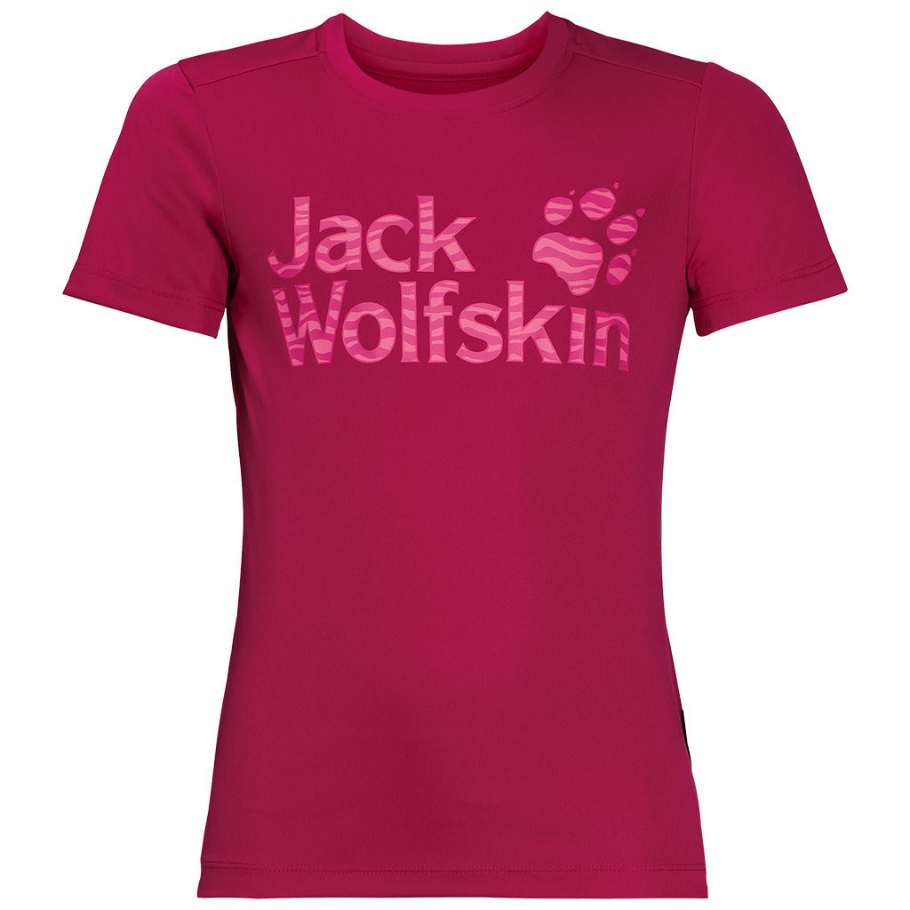 Jack Wolfskin Kids Jungle UPF50+ Sun Shield T-Shirt (UV Protection) - Azalea Red