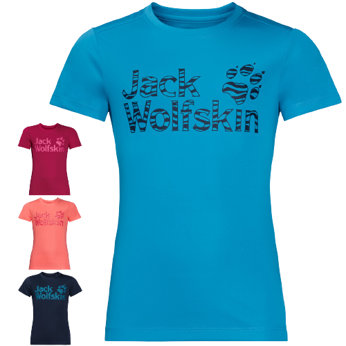 Jack Wolfskin Kids Jungle T Shirt Tee Top Sun UV Shield Shirt Childrens UPF 50+ - Flamingo