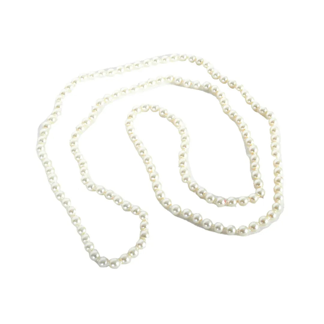 Long Faux Pearl Necklace – 1920s Flapper Costume Accessory or Vintage-Inspired Look