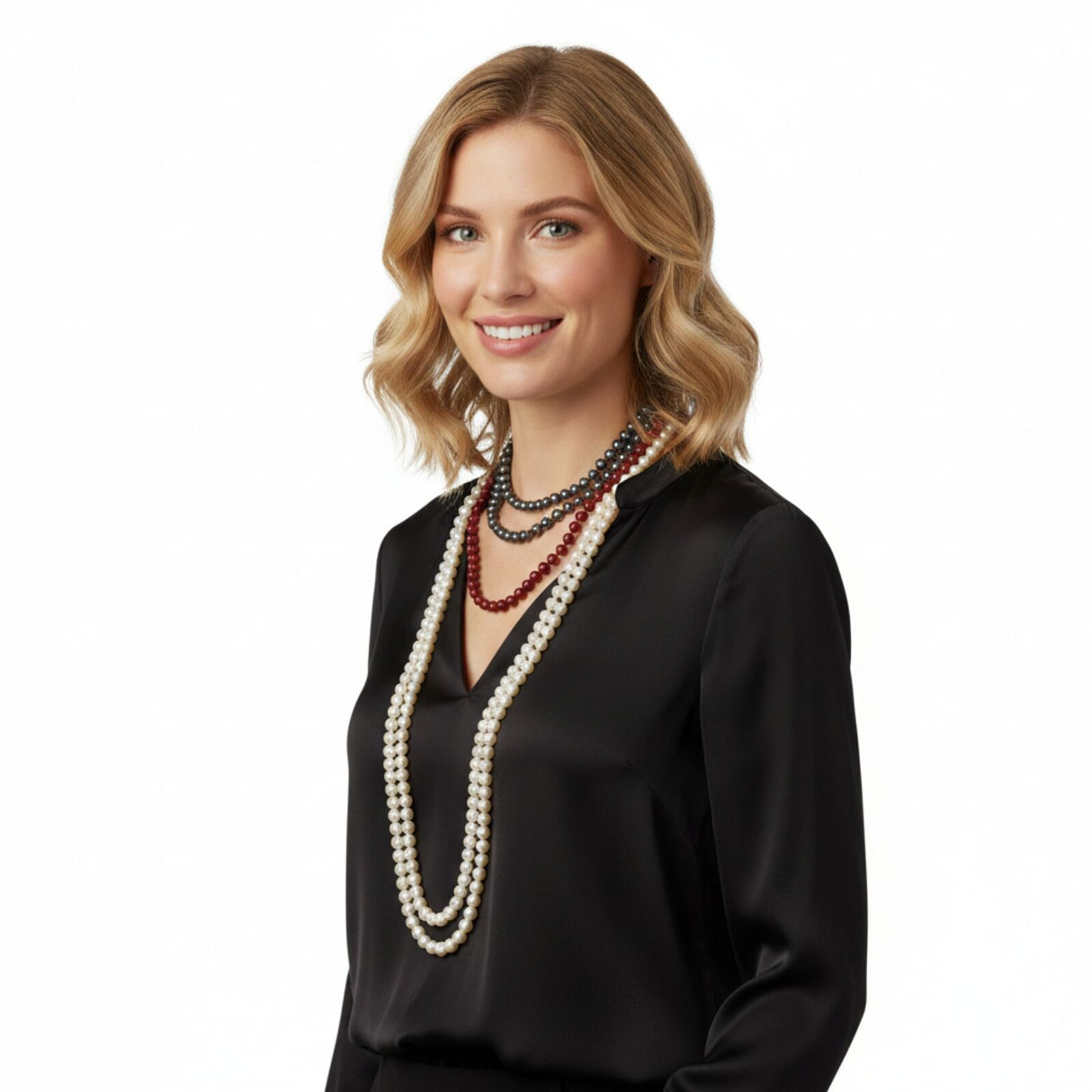 74cm LONG PEARL NECKLACE 1920s Gatsby Flapper Burlesque Gangster Costume Party