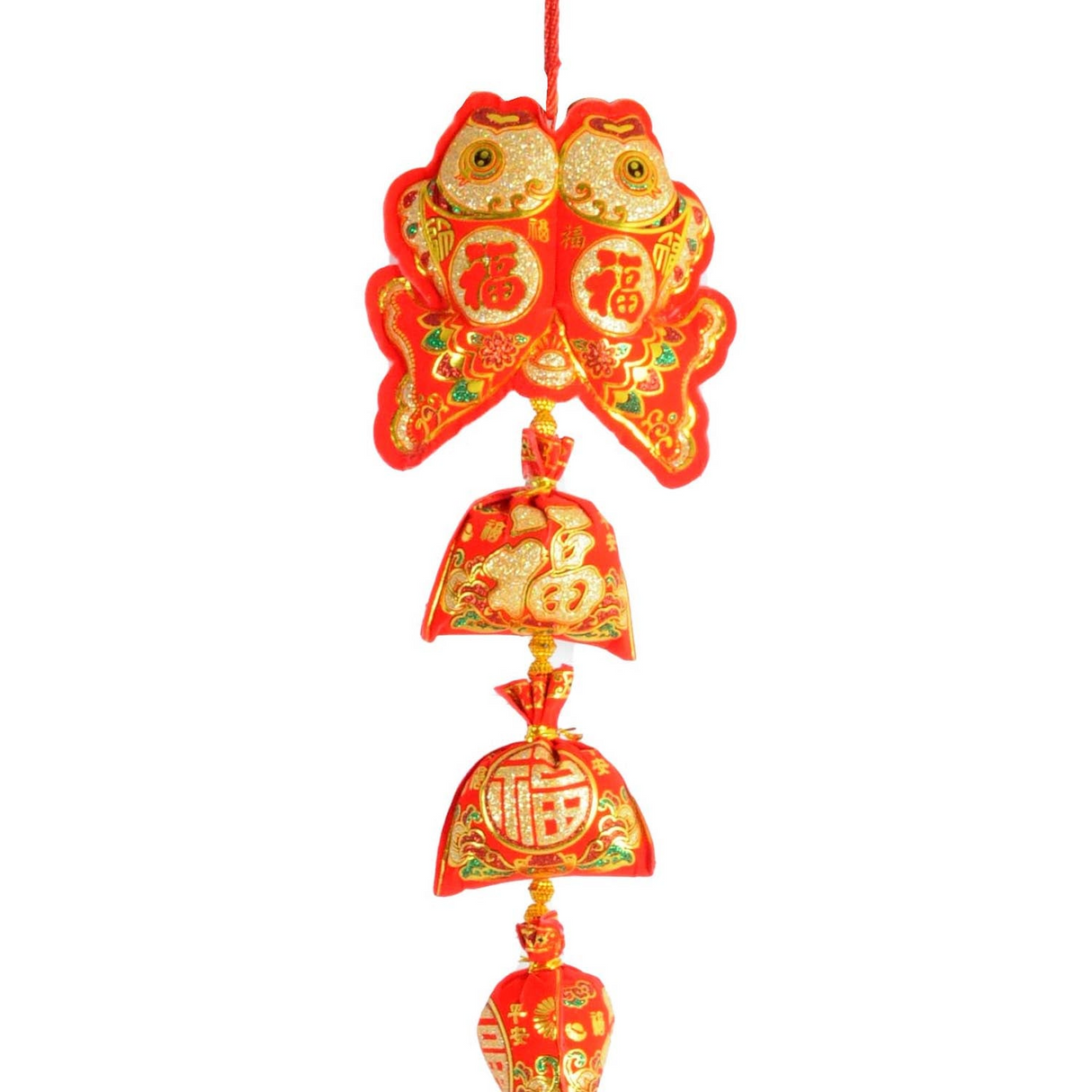 Chinese New Year Hanging Decoration 95cm Red Fish Money Tassel Ornament