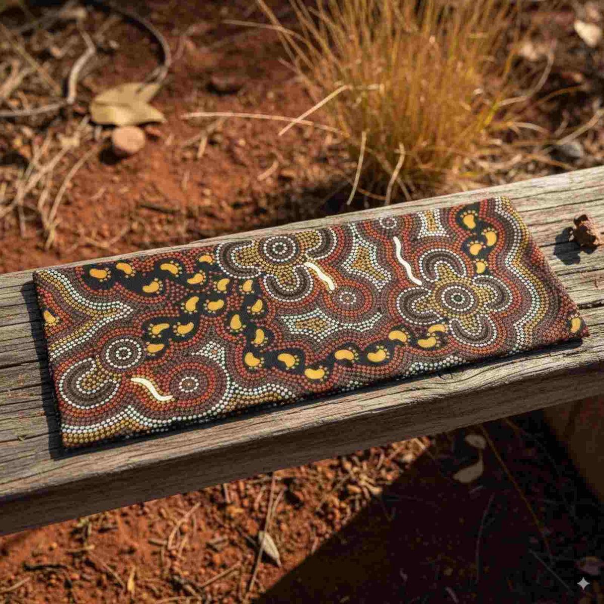 Jacaru 1675 Walkabout Cotton Hat Scarf - Aboriginal Art by Nambooka (Vegan Friendly)