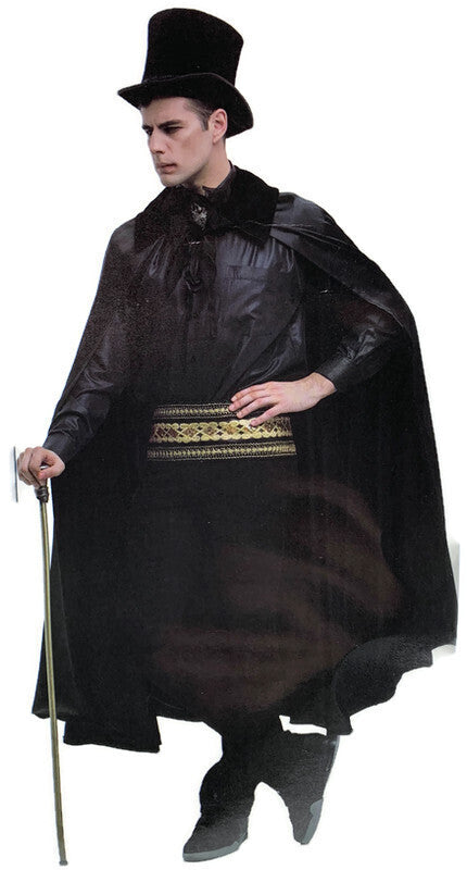 Adult Black Collared Cloak - Vampire Cape/Witch/Wizard Costume