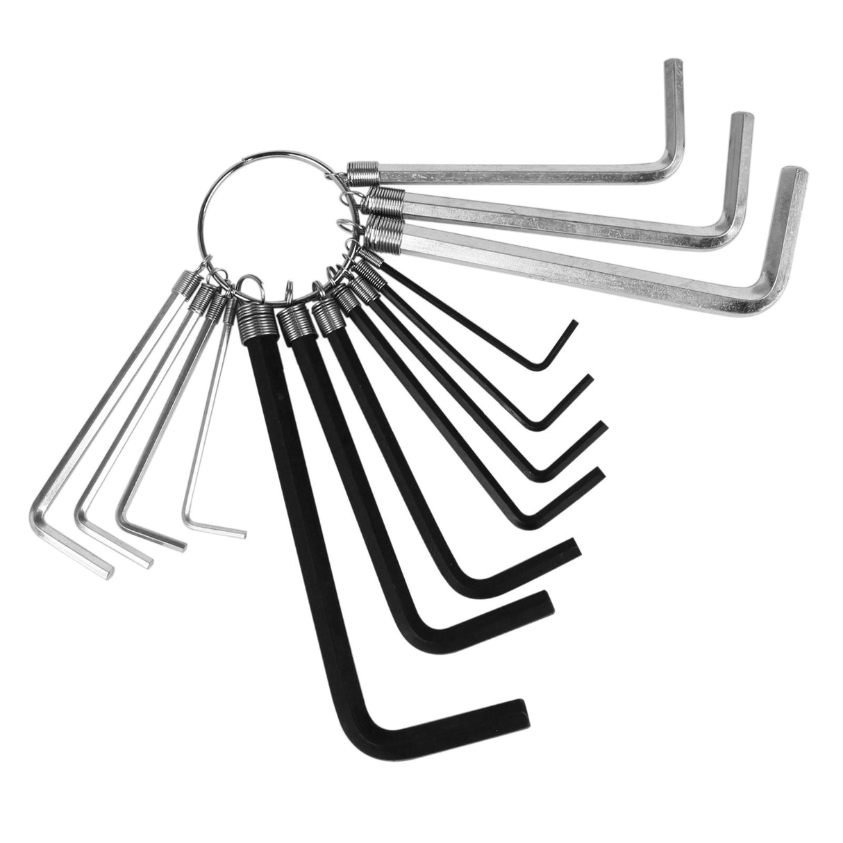 14pcs Hex Key Wrench Set Hexagon End Kit Repair Hand Tools Key Ring
