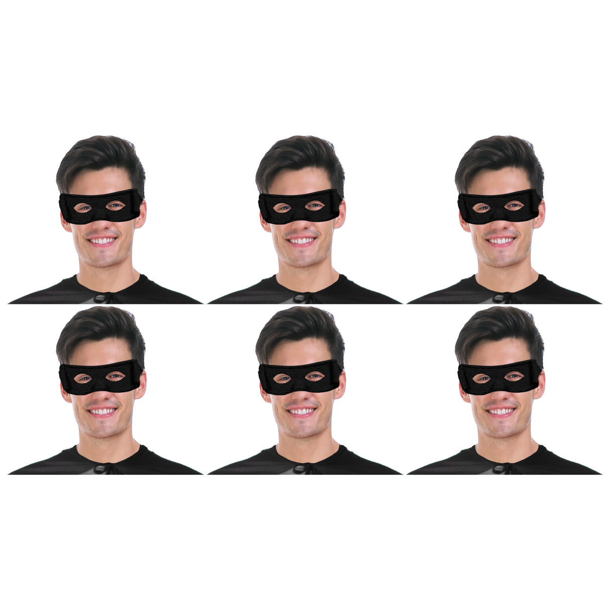 6x Thief/Burglar Mask – Bandit/Pirate Robber Costume Bulk Pack (Halloween & Fancy Dress)