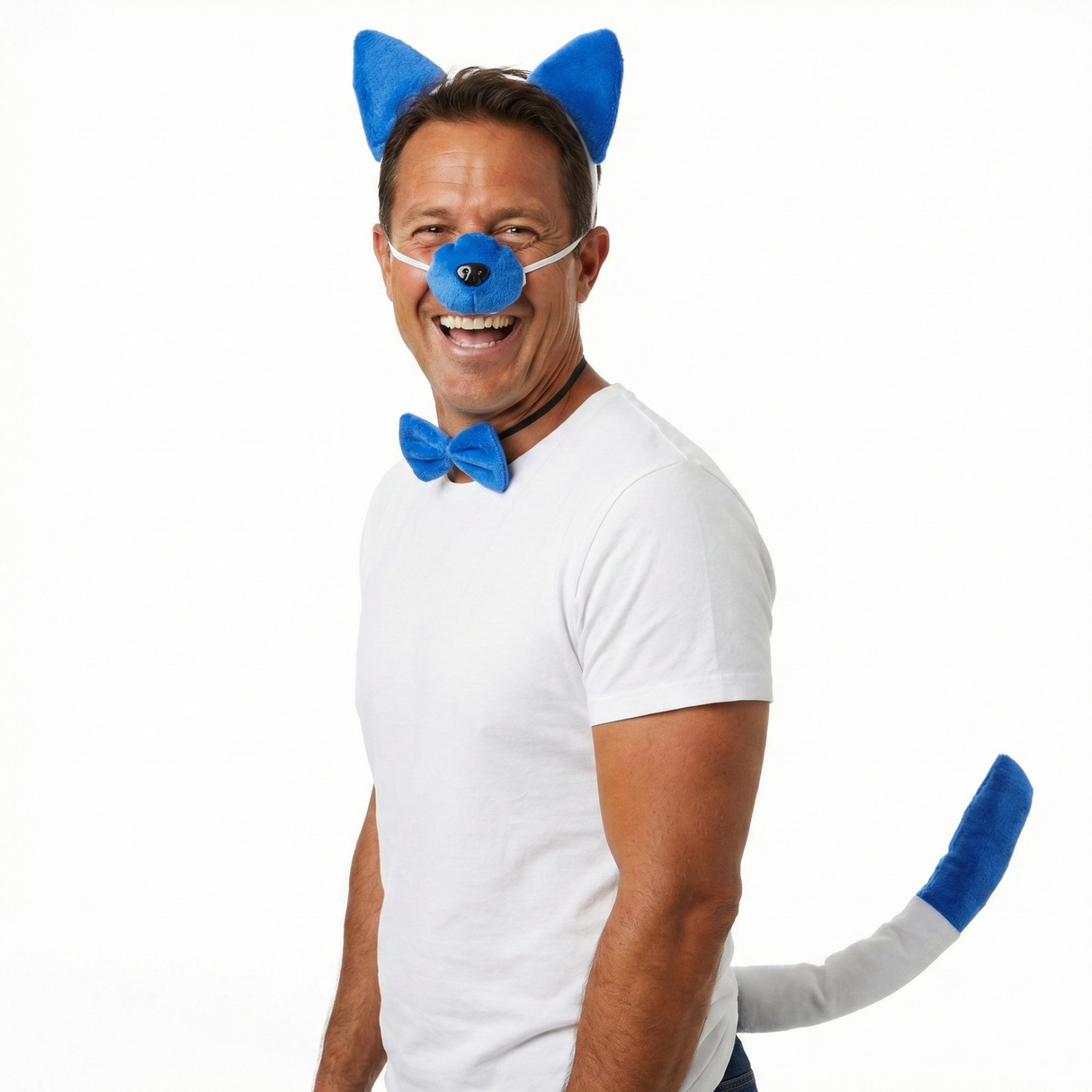Blue Dog Dingo Costume Kit 4-Piece Set Animal Headband with Ears and Tail