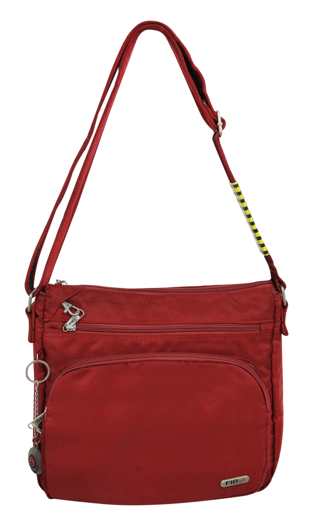 FIB Mens Crossbody Bag Satchel Adjustable Shoulder Strap Travel - Burgundy