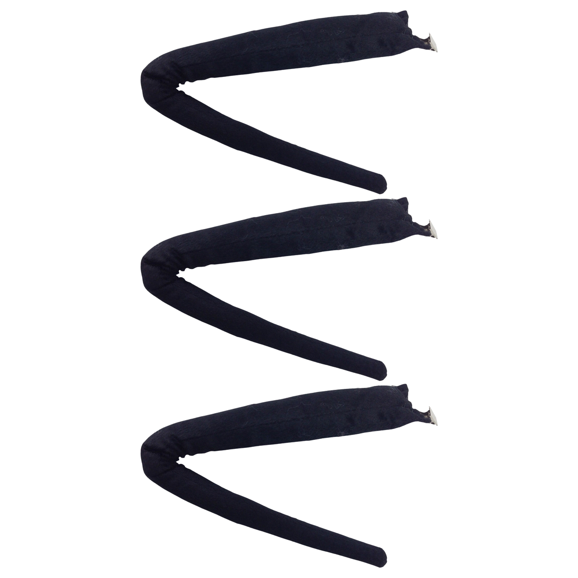 3x Black Clip-On Animal Tail Pack - Dog/Cat Costume Accessory (Halloween & Fancy Dress)