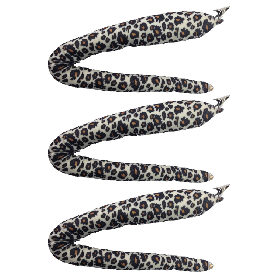 3x Leopard Clip-On Animal Tail Pack - Tiger/Cat Costume Accessory (Halloween & Fancy Dress)