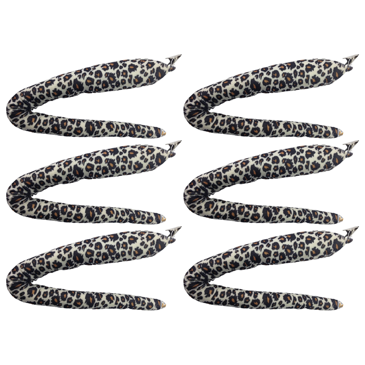 6x Leopard Clip-On Animal Tail Bulk Pack - Tiger/Cat Costume Accessory (Halloween & Fancy Dress)
