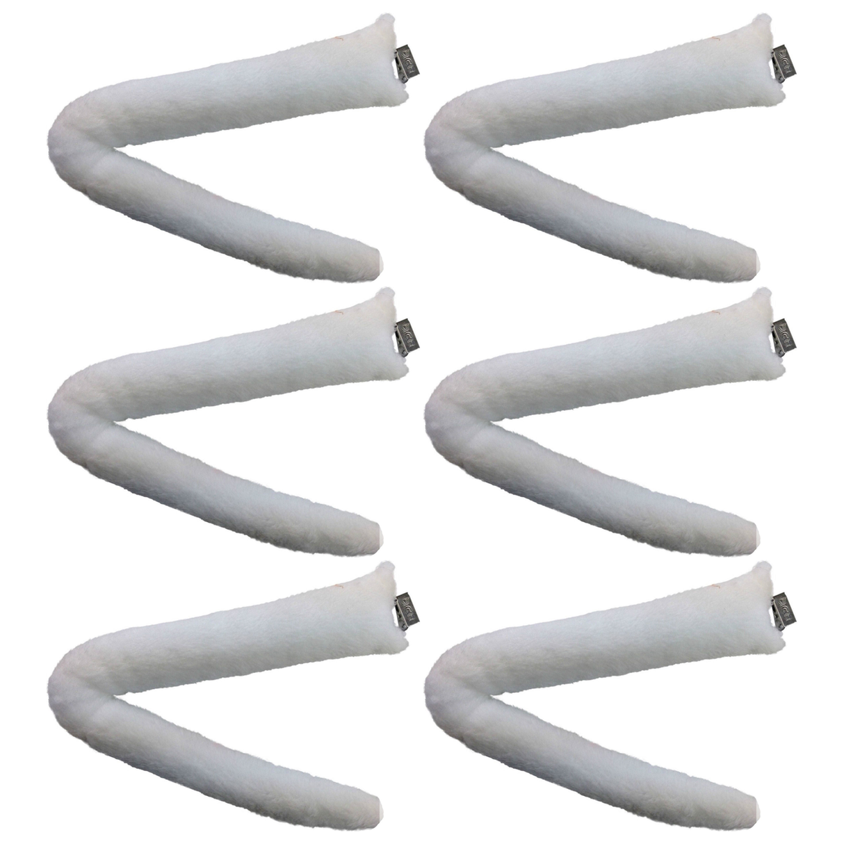 6x White Clip-On Animal Tail Bulk Pack - Dog/Cat Costume Accessory (Halloween & Fancy Dress)
