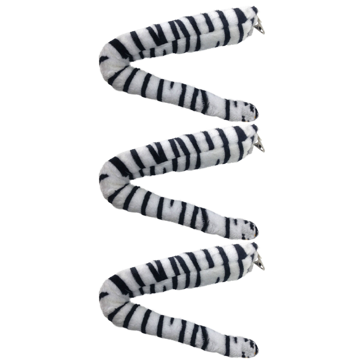 3x Zebra/Horse Clip-On Animal Tail Pack - Costume Accessory (Halloween & Fancy Dress)