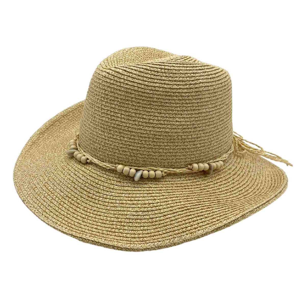 Jacaru 1760 Paper Straw Cowboy Hat - Beige (Thin Braid & One Size Vegan Friendly)