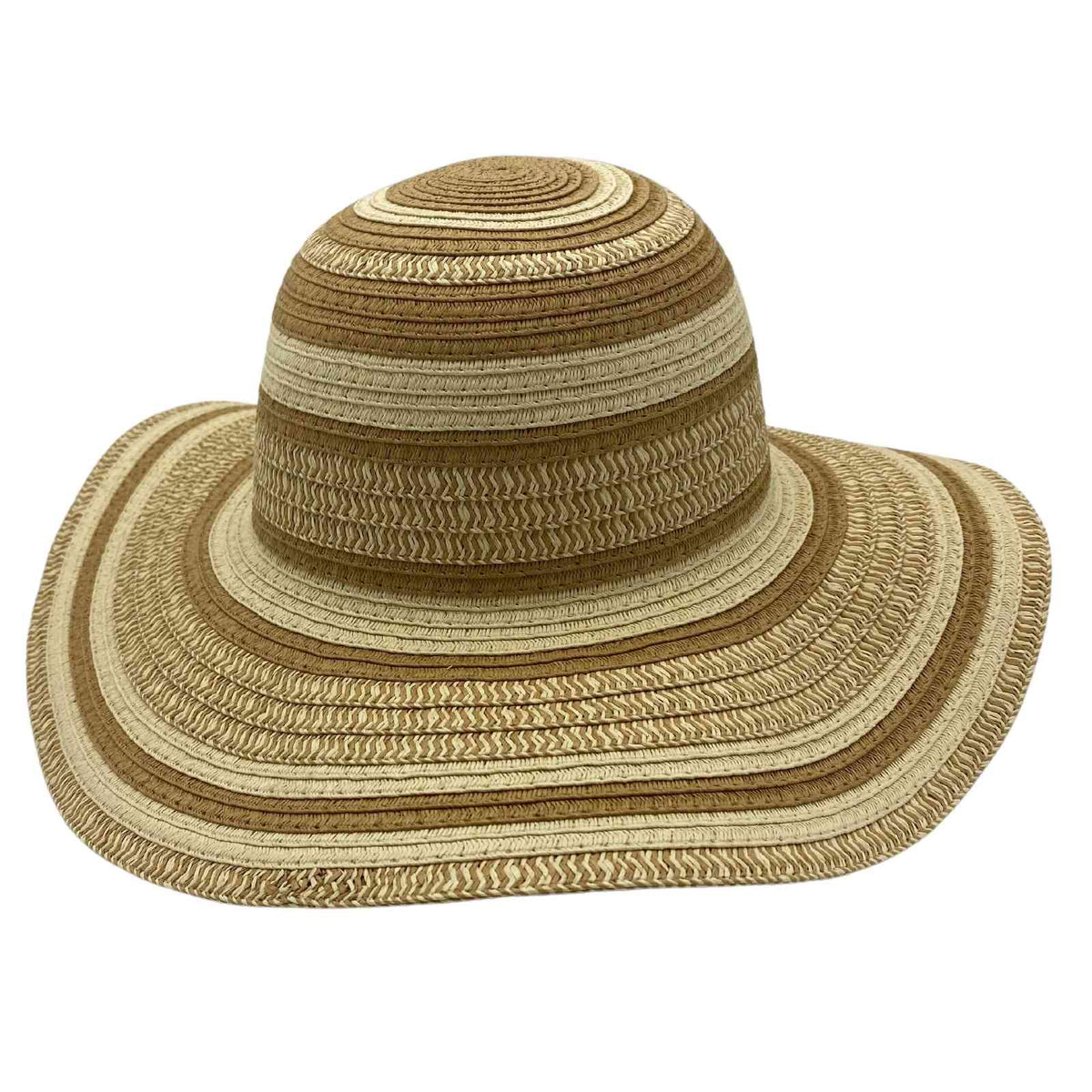 Jacaru 1761 Round Circles Paper Straw Hat - 10.5cm Wide Brim (One Size Vegan Friendly)