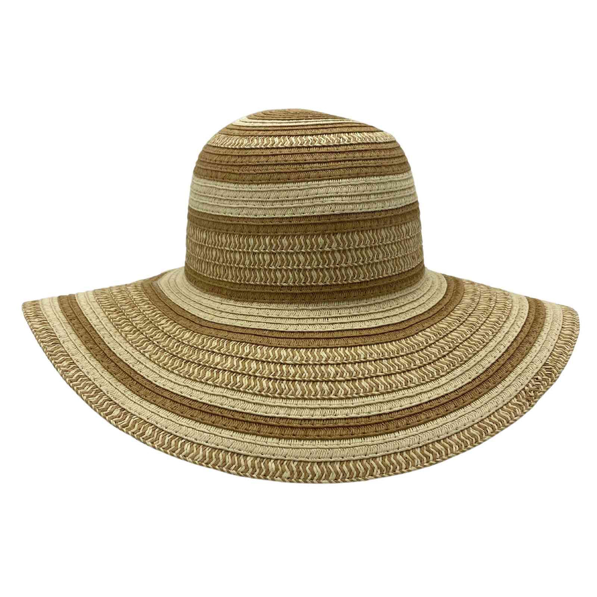Jacaru 1761 Round Circles Paper Straw Hat - 10.5cm Wide Brim (One Size Vegan Friendly)