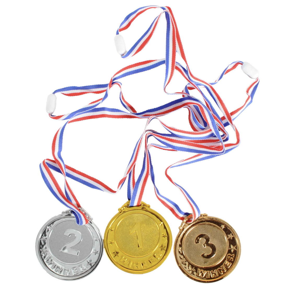 3pcs Winning Medals Olympics/Sports Party Costume (Gold, Silver & Bronze)