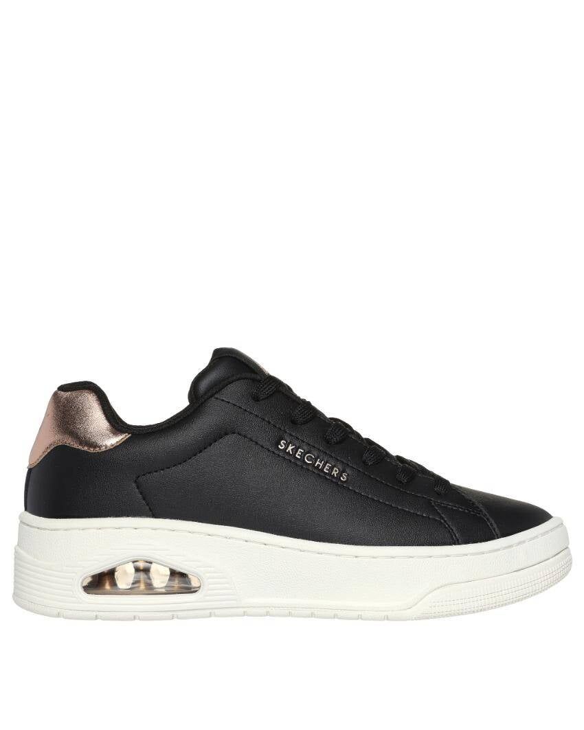 Skechers Womens Uno Court Courted Air Lace Up Sneakers - Black (Casual Shoes)