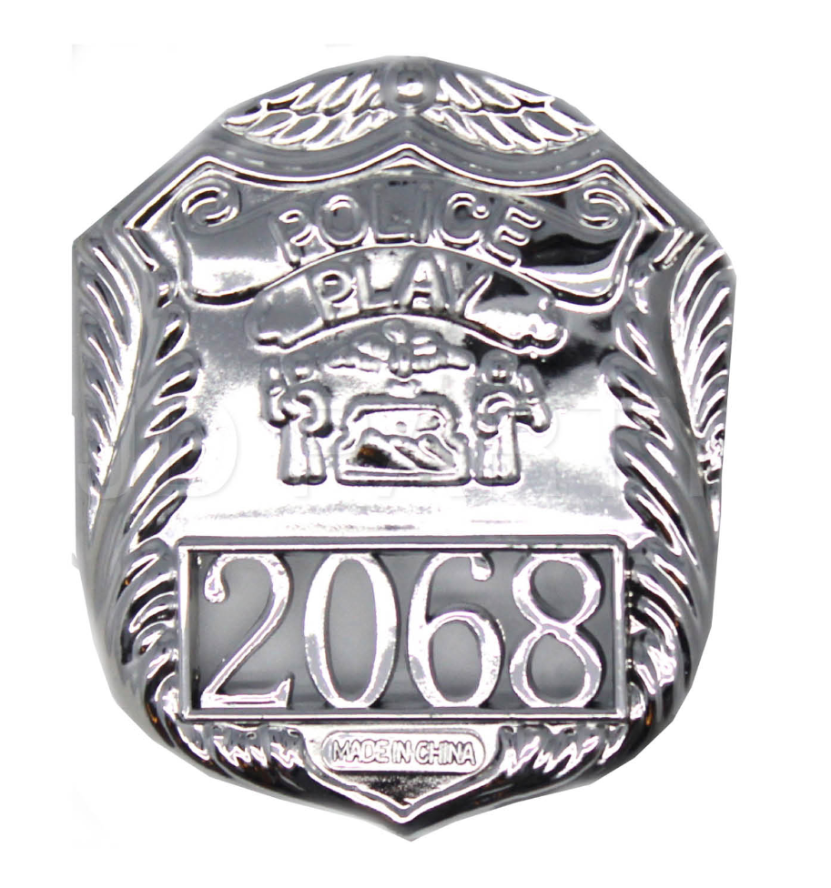 Silver Police Badge - Plastic Cop/Officer Costume Accessory (Fancy Dress)