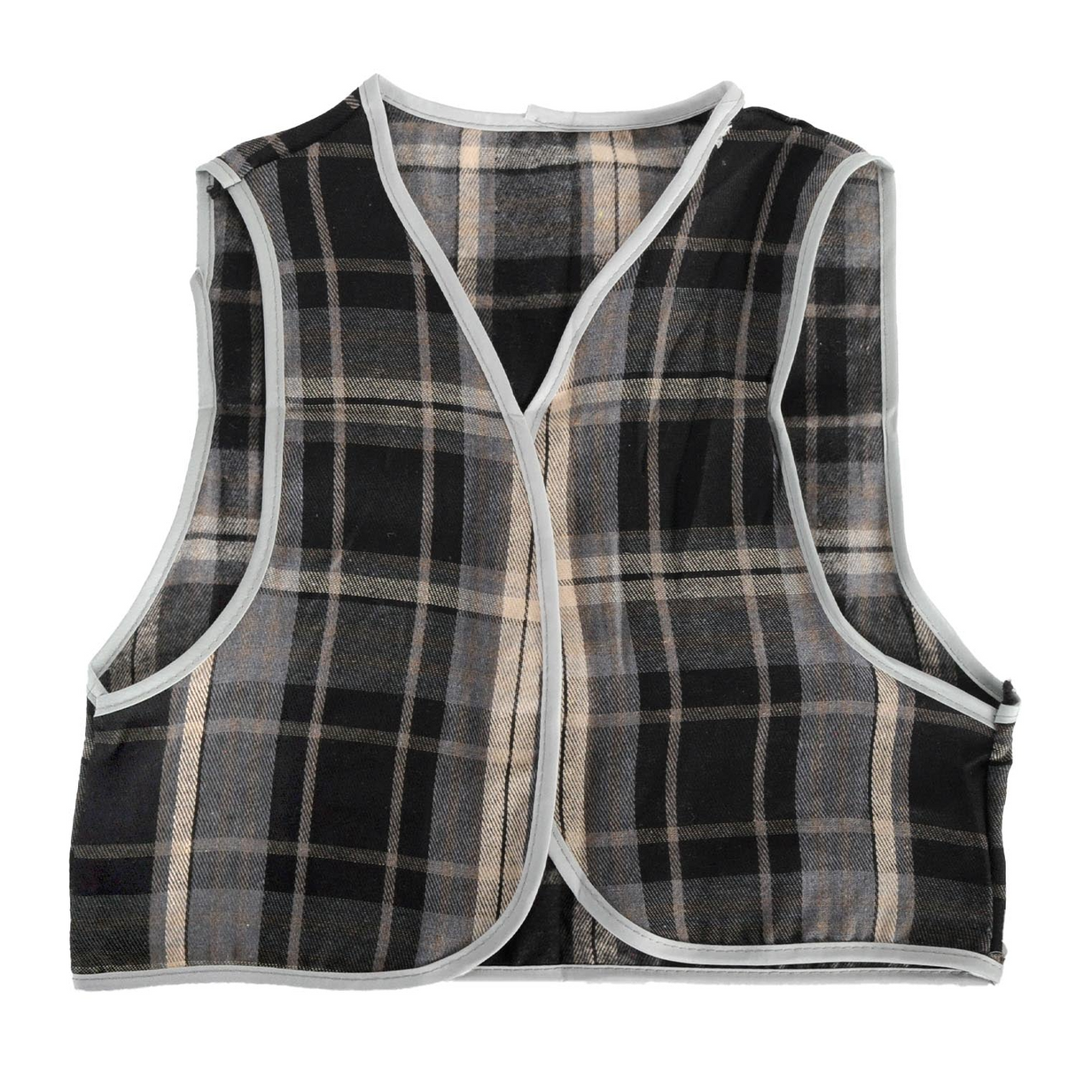 Childrens Grey Checkered Party Costume Vest Boys Kids Victorian, Cowboy or 1920s Style
