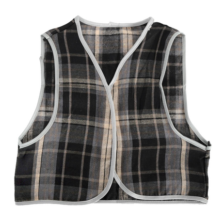 Childrens Grey Checkered Party Costume Vest Boys Kids Victorian, Cowboy or 1920s Style