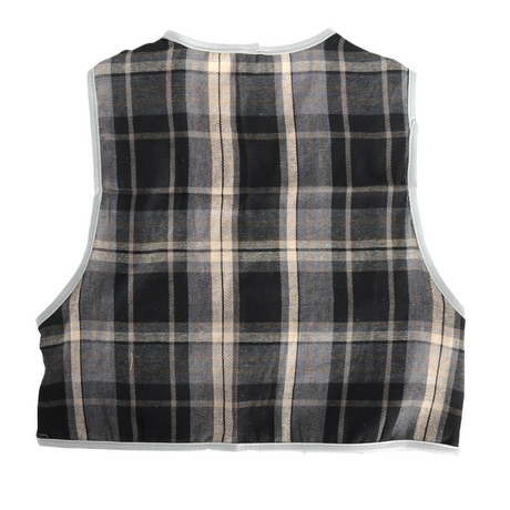 Childrens Grey Checkered Party Costume Vest Boys Kids Victorian, Cowboy or 1920s Style