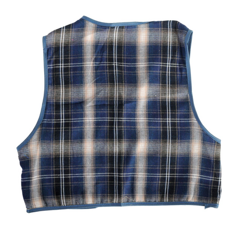 Childrens Blue Checkered Party Costume Vest Boys Kids Victorian, Cowboy or 1920s Style