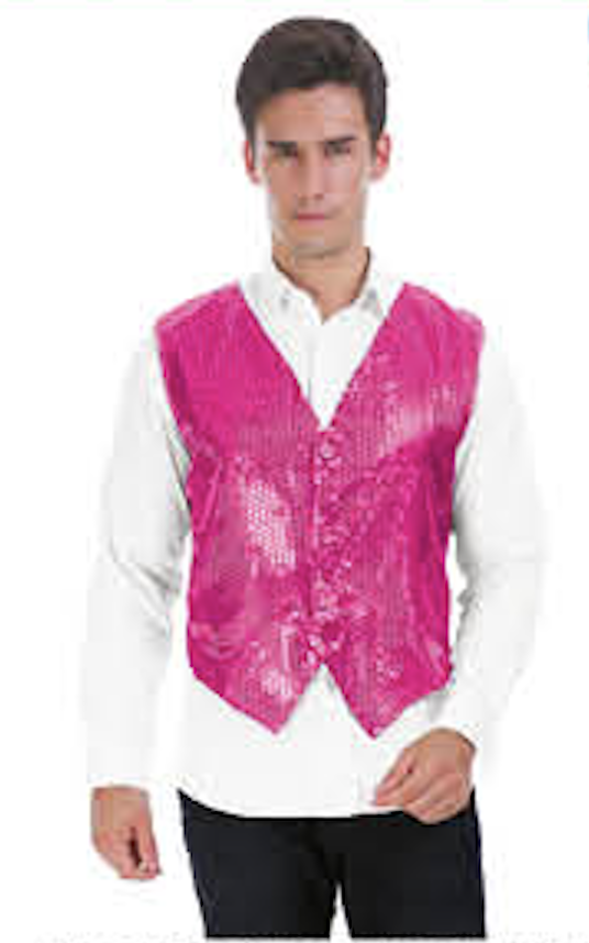 Mens Premium SEQUIN VEST Waistcoat Dance Costume Disco Sparkle Deluxe