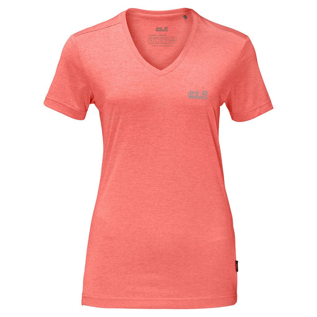 Jack Wolfskin Womens Crosstrail T-Shirt - Flamingo (Short Sleeve Base Layer Top)