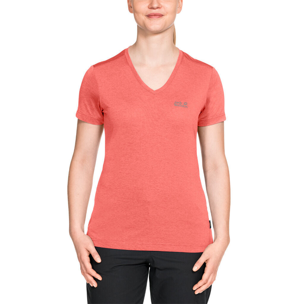 Jack Wolfskin Womens Crosstrail T-Shirt - Flamingo (Short Sleeve Base Layer Top)