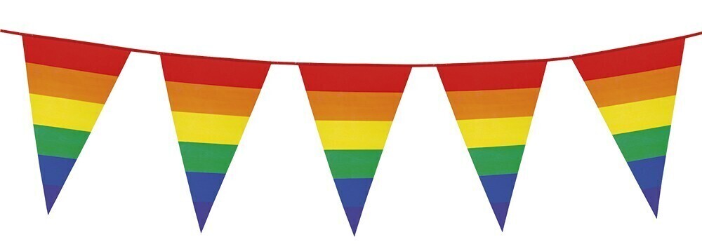 3.6m Rainbow Triangle Bunting Flag - Pride Banner/Market Stalls