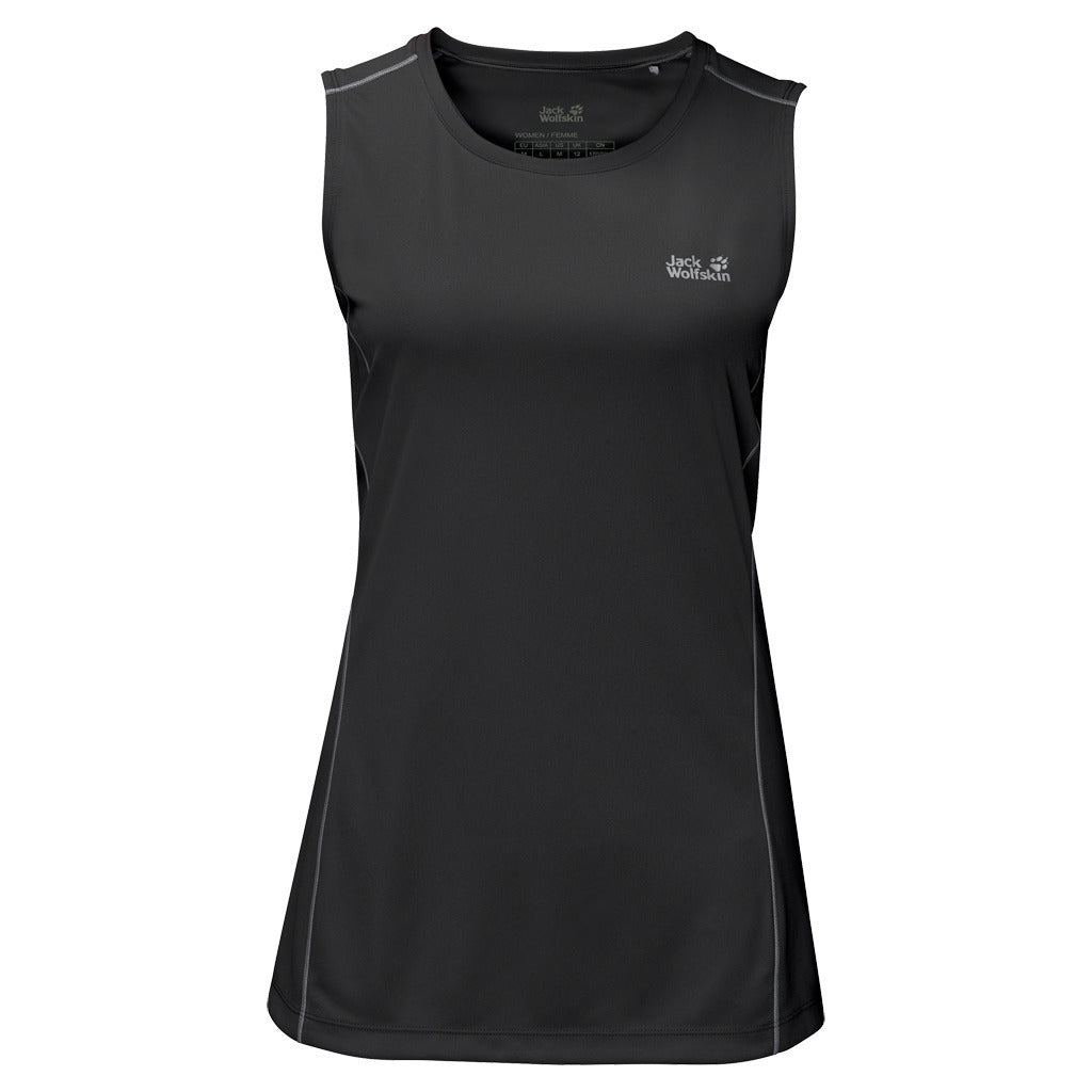 Jack Wolfskin Womens Singlet Top Sleeveless Active Sports Gym Running - Black - M