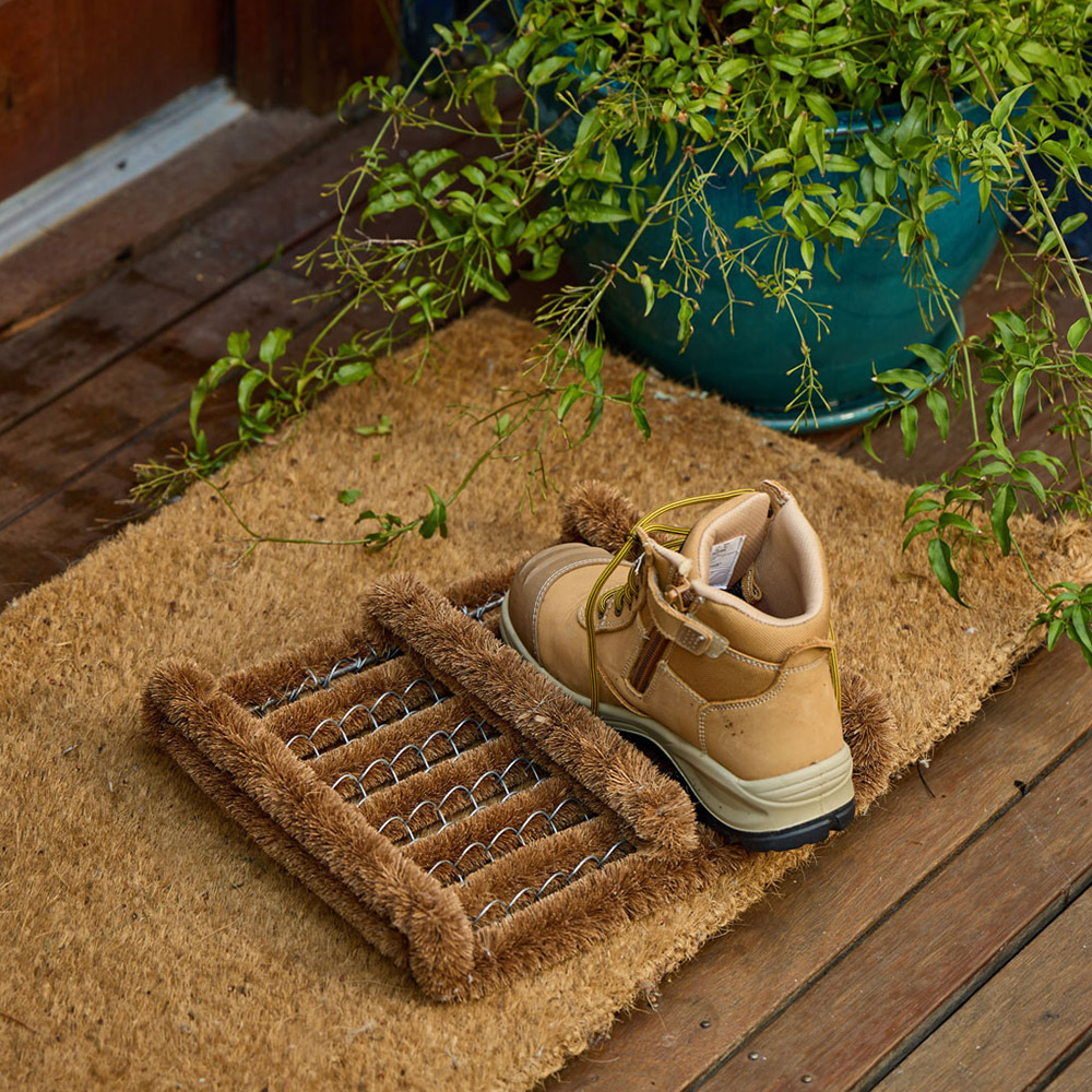 Boot Shoe Scraper Cleaner 35x30cm Mat Dirt Cleaner in Brown