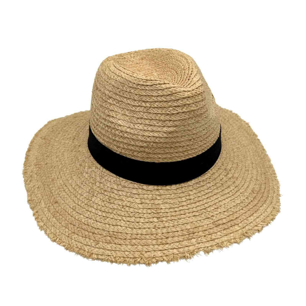 Jacaru 1814 Raffia Palm Straw Wide Brim Hat - Beige (One Size Fits Most Vegan Friendly)
