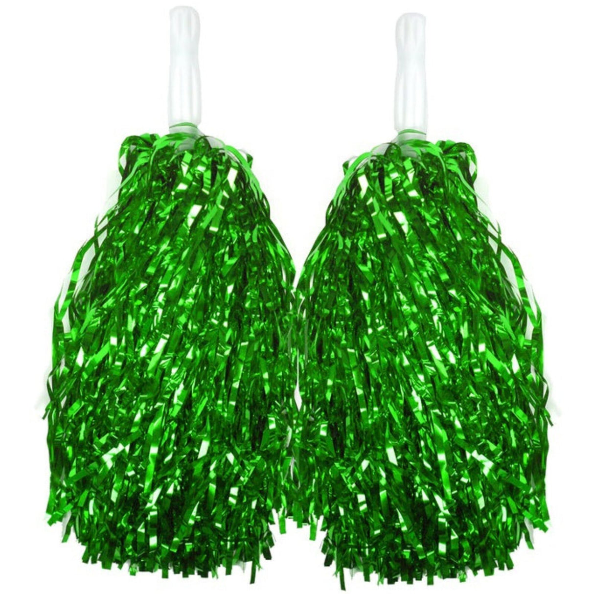 12-Pack Green & Yellow Metallic Cheerleading Pom Poms - 6 Green + 6 Yellow Pairs (Australia Day/Sports)