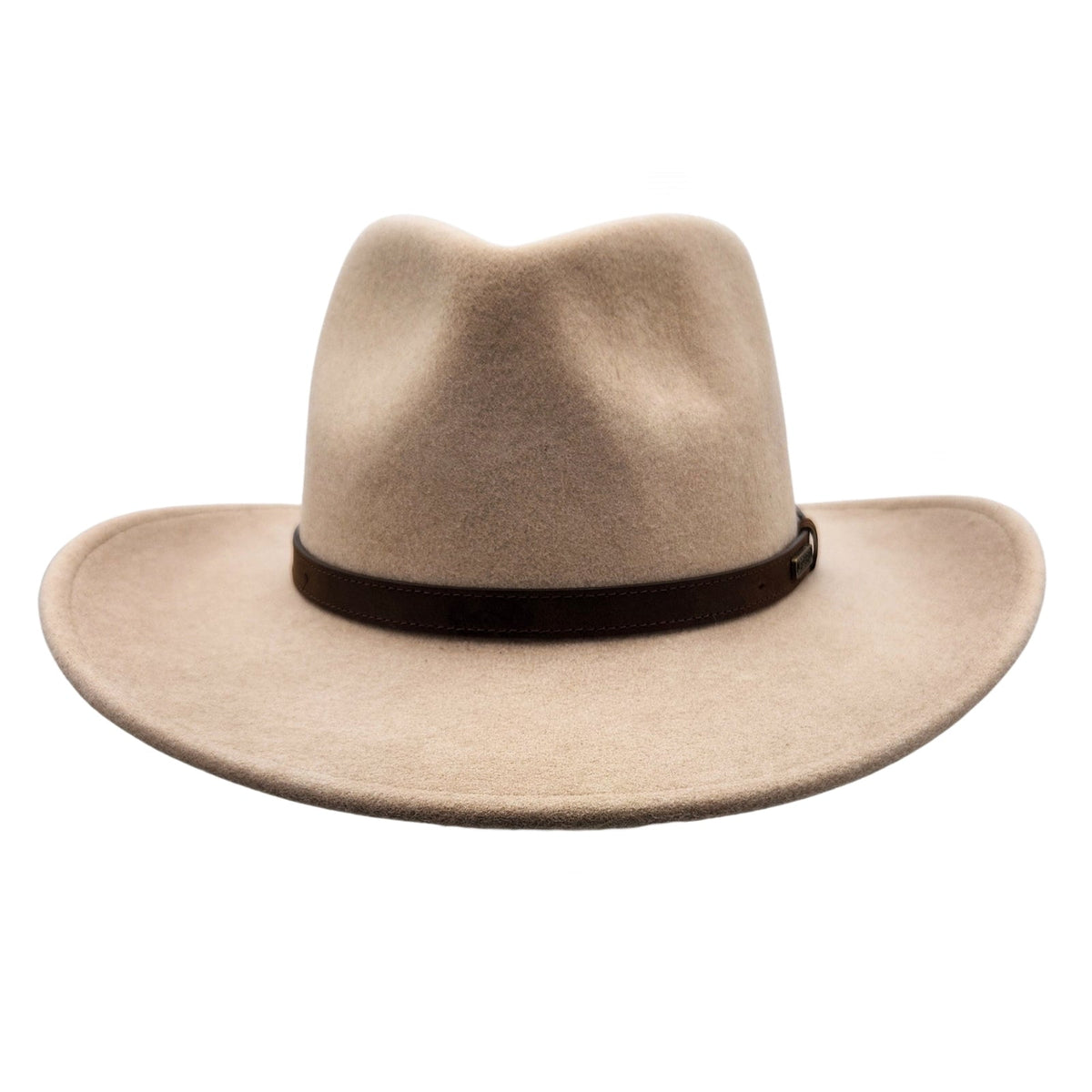 Jacaru 1840 Australia Classic Fine Wool Felt Hat - Pinched Crown & Leather Hatband (Crushable & Water Repellent)
