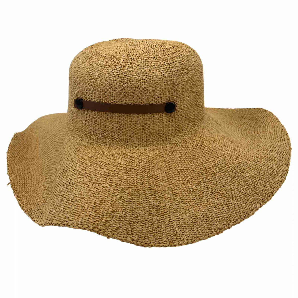 Jacaru 1853 Roll Up Wide Brim Sun Hat - Leather Roll Strap (Packable One Size 56-58cm)