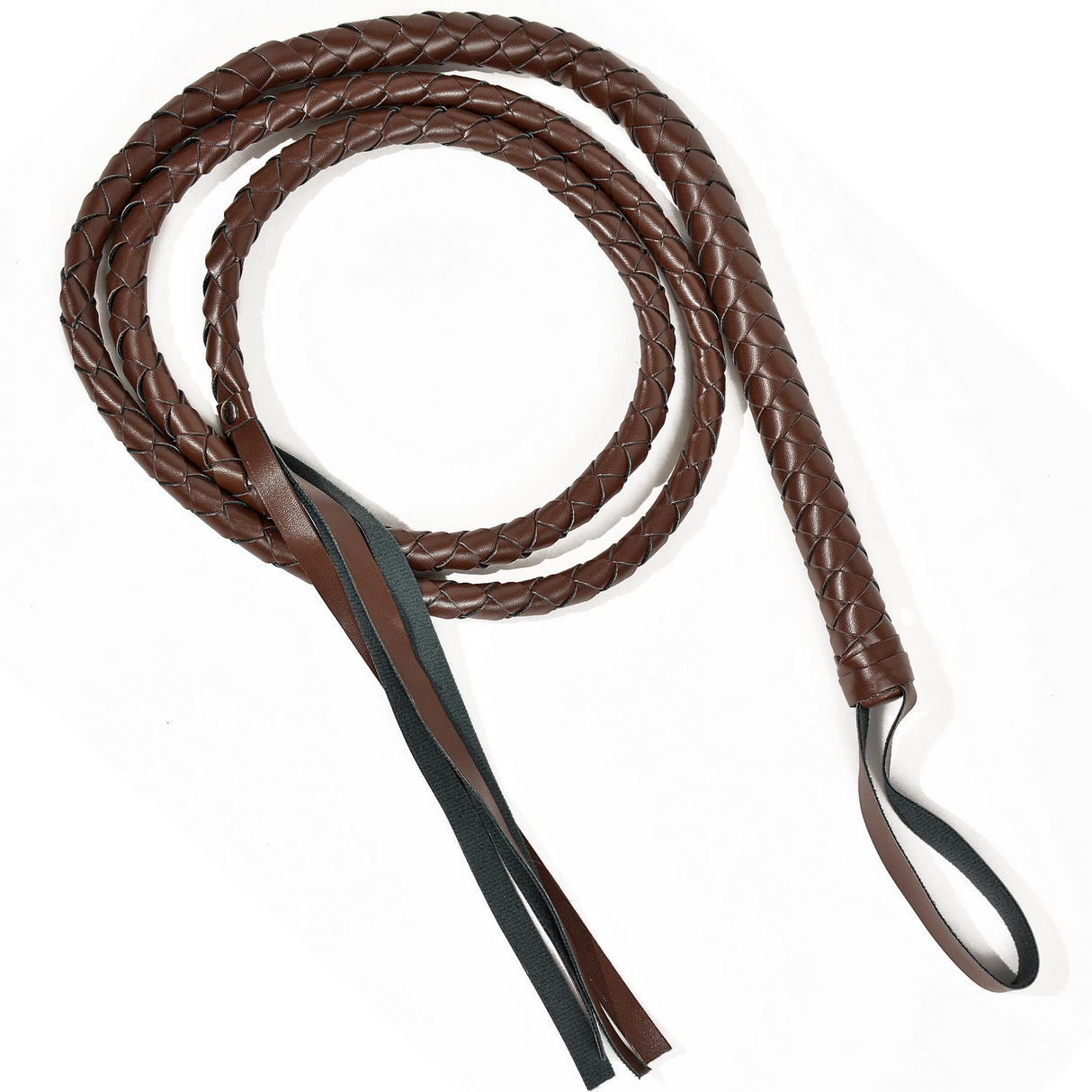 BROWN WHIP Faux Leather Costume Party 180cm Riding Cowboy Fancy Dress