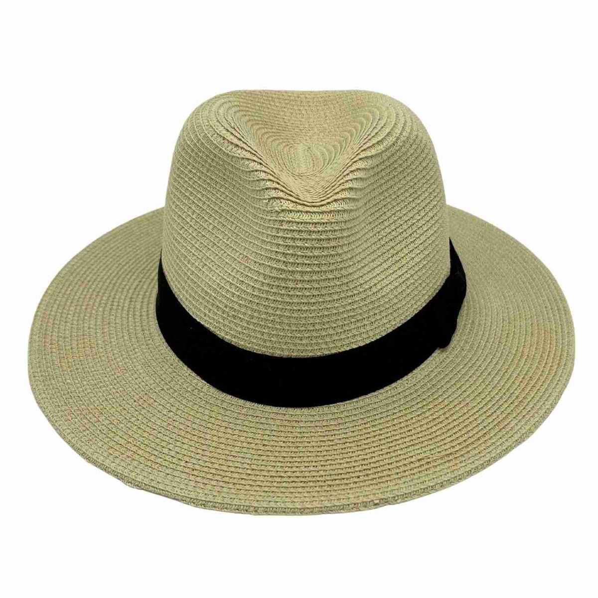 Jacaru 1880 Panama Hat with Black Ribbon - Natural (Vegan Friendly Sun Hat)