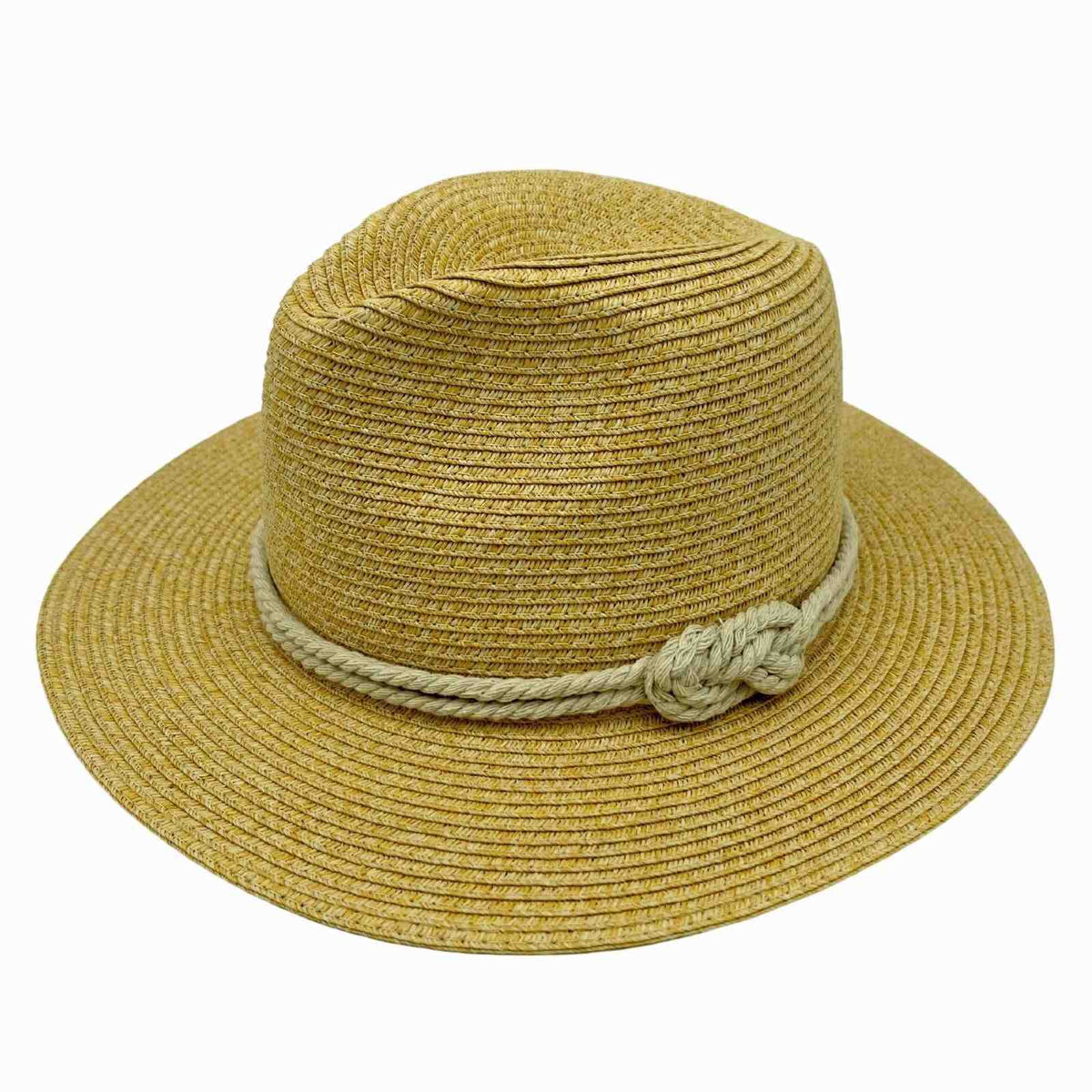 Jacaru 1881 Panama Hat with Natural String Band - Sand (One Size Vegan Friendly)