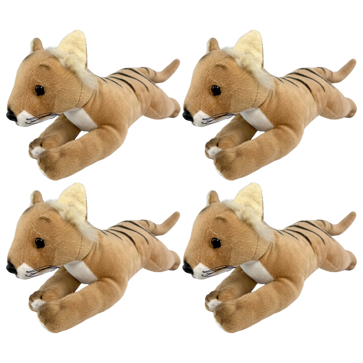 4x Bocchetta Tigger 33cm Floppy Tasmanian Tiger Plush Toy Bulk Pack (Australian Stuffed Animal Souvenir Gift)