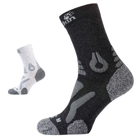 Jack Wolfskin Socks Hiking Pro Classic Cut Trail Outdoor Premium Padded - Light Grey