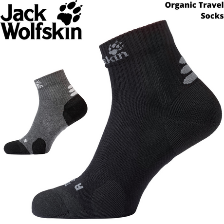 Jack Wolfskin Travel Organic Cotton Mid Cut Hiking Trekking Outdoor Ankle - Dark Grey