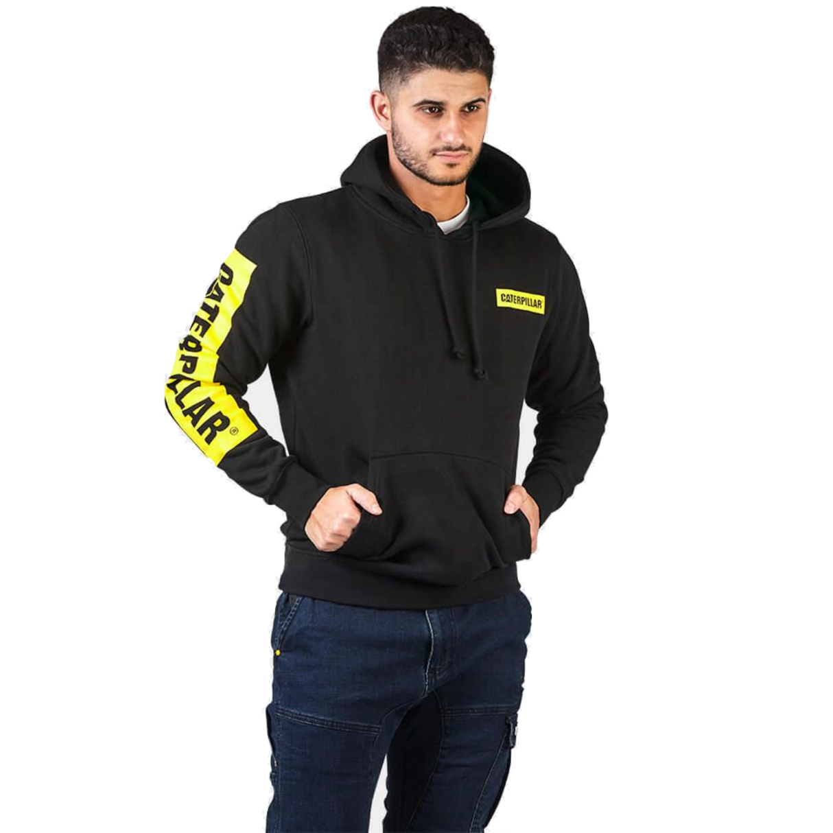 Caterpillar Icon Block Hooded Sweatshits Mens Jacket Adjustable