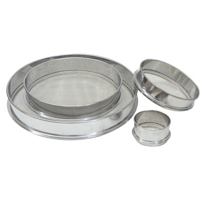 4pcs Stainless Steel Ring/Mesh Garden Sieves Set - Silver
