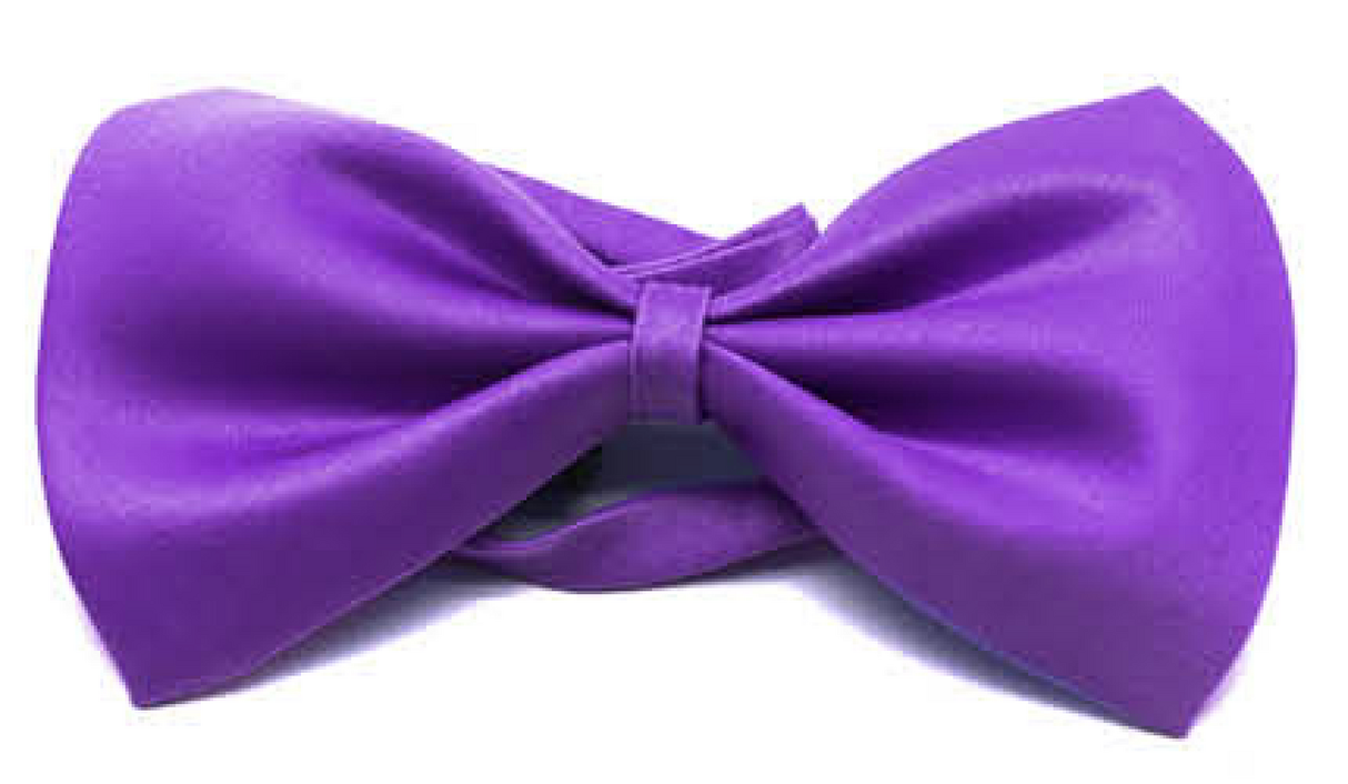 Mens Small Purple Bow Tie (Pre-Tied Classic Formal Necktie)