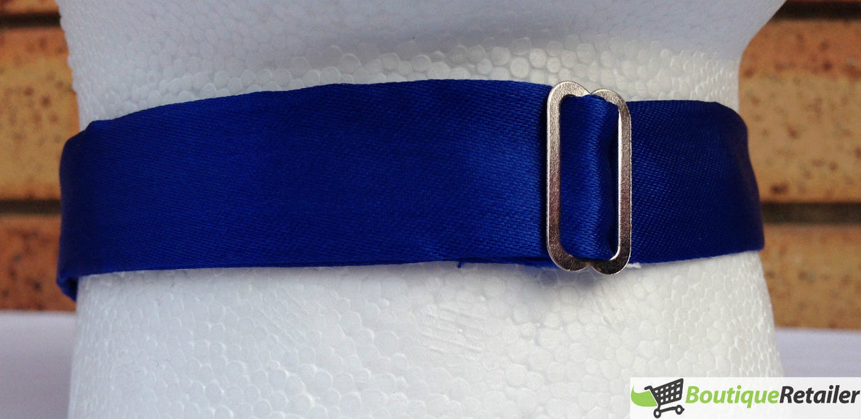 Mens Large Blue Bow Tie (Pre-Tied Classic Formal Necktie)