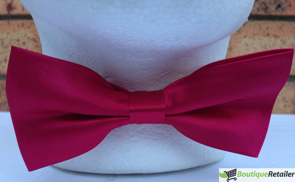 Mens Burgundy Bow Tie (Pre-Tied Classic Formal Necktie)